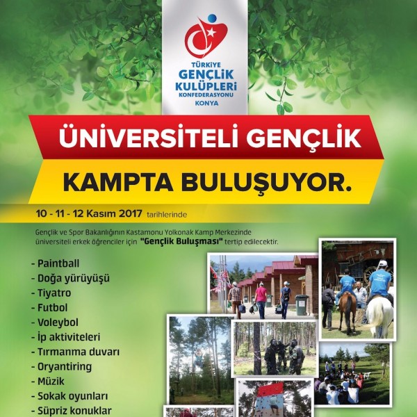 ÜNİVERSİTE GENÇLİĞi KAMPTA BULUŞUYOR